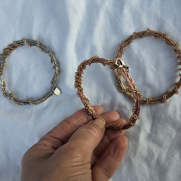 Tricolor Wire Wrapped chain branch bracelets - Picture 15 of 15